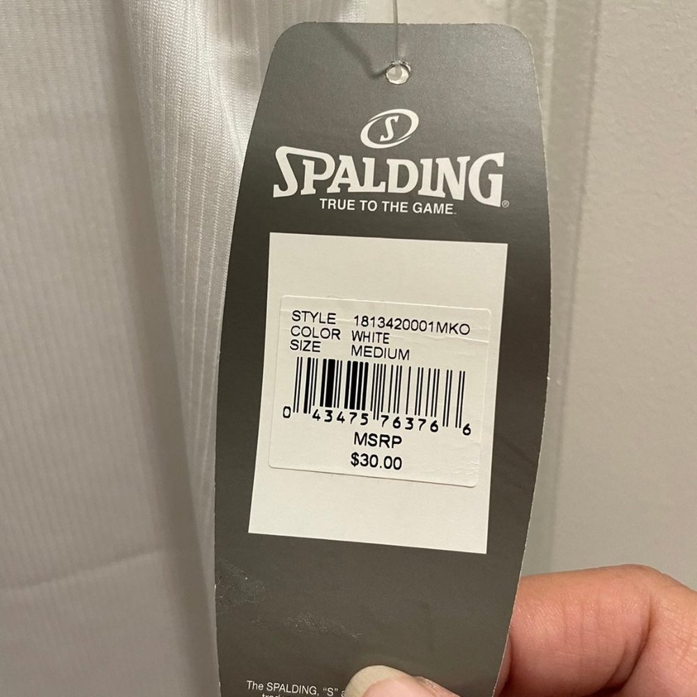 NWT Spalding Rib Tank Top Wht M - Picture 2 of 6